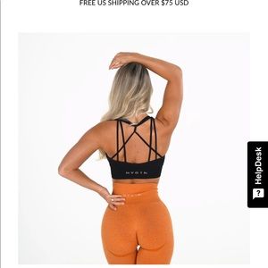 NVGTN Black Galaxy Ribbed Seamless Bra XS